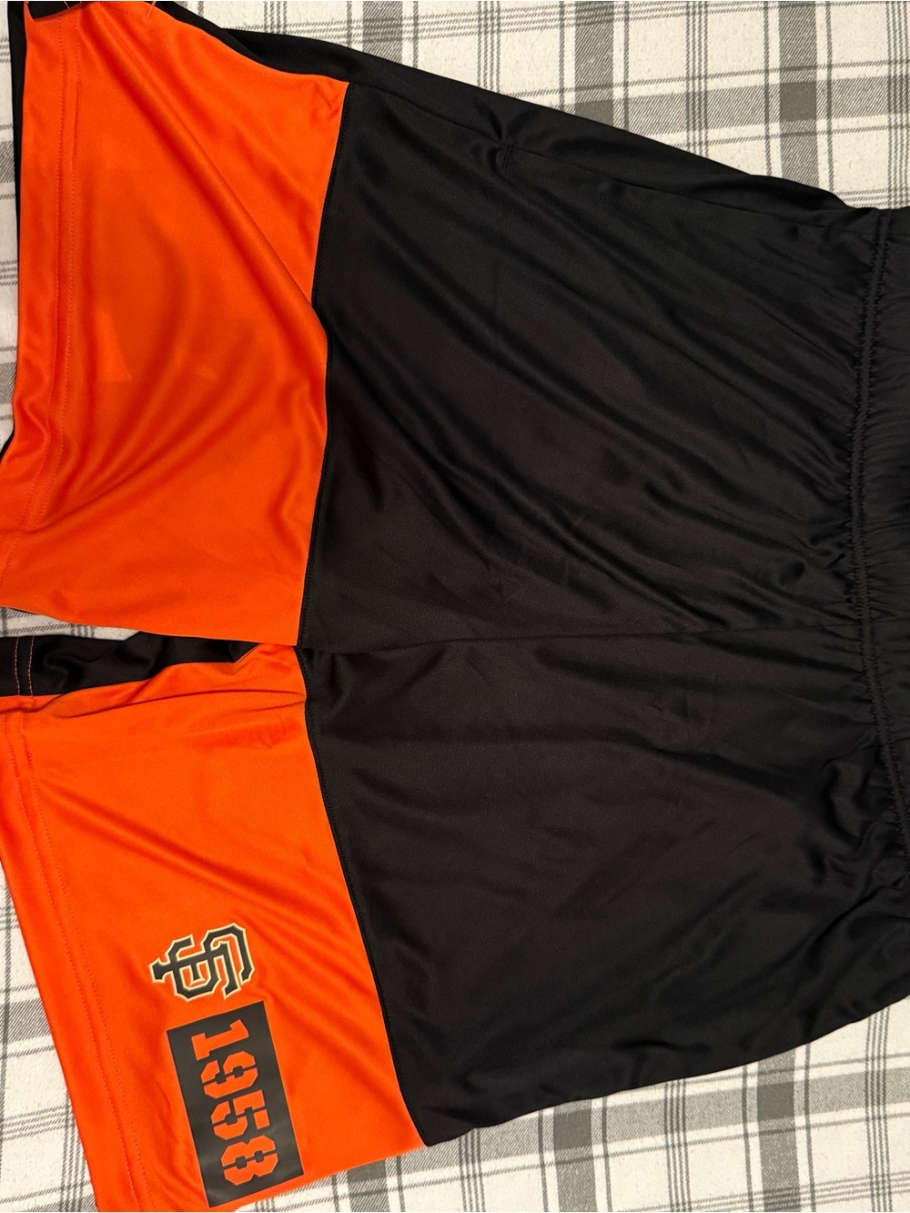 Logo Athletic Black & Orange Two-Tone Men's Performance Shorts
